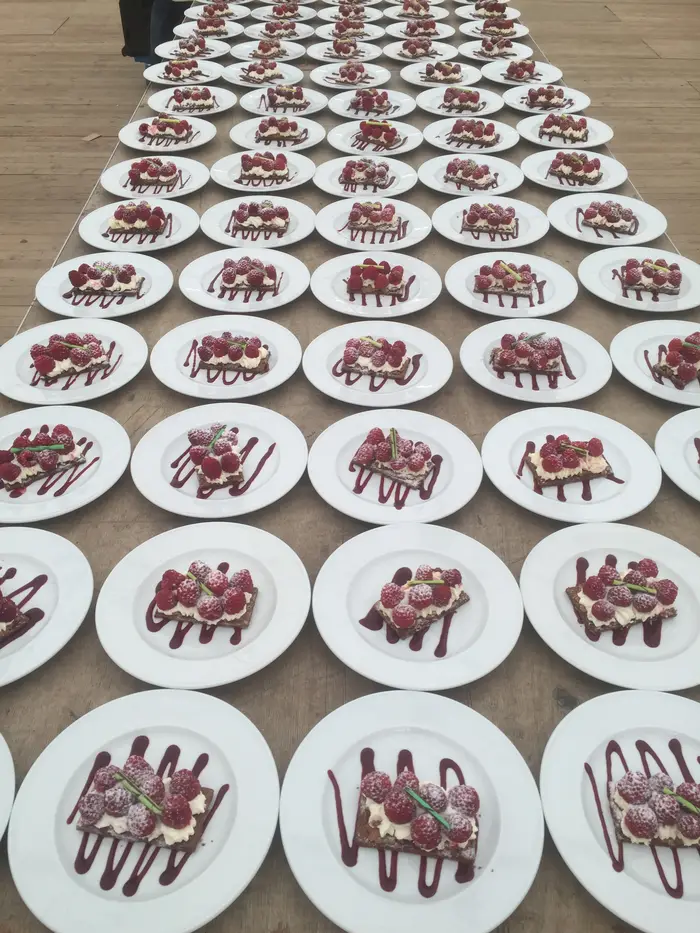 Desserts en mise en place